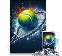 Tennis Ball and Racket Splash1000 Piece Jigsaw Puzzle for teenagers Difficult Hard for is ideal as a gift for the whole family 38x26cm