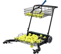 Tennis Ball Collectors & Hoppers, Easy Ball Collection Coaching Trolley, Collects 90 Balls At Time, Holds Up To 290 Tennis Balls, For Various Tennis Courts