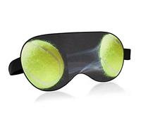Tennis Ball Fast Moving on Black Leaving Trail Behind Eye Masks Cover Blocks Light Sleep Mask Shade Cover Blindfold Relaxing Eyeshade Cover with Adjustable Head Strap for Men Women Kids