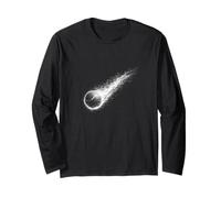 Tennis Ball in Black and White Comet Trail Long Sleeve T-Shirt