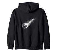 Tennis ball in black and white comet trail Zip Hoodie