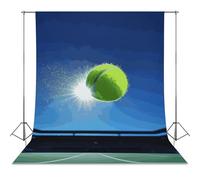 Tennis Ball in The Air Backdrop Background for Photography High Density Polyester Fabric Background Banner Seamless Photo Booth Prop Backdrop 56"x98" for Birthday Party Decor Photoshoot Banner Props