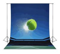 Tennis Ball in The Air Backdrop Background for Photography High Density Polyester Fabric Background Banner Seamless Photo Booth Prop Backdrop 56"x79" for Birthday Party Decor Photoshoot Banner Props