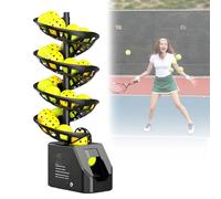 Tennis Ball Launcher with 33 Balls, 10-Hour Run Time, Remote Control, Height Adjustable, Ideal for Tennis Training and Practice, Quick 3.5 Sec Serve