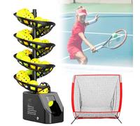 Tennis Ball Launcher with 33 Balls, 10-Hour Run Time, Remote Control, Height Adjustable, Ideal for Tennis Training and Practice, Quick 3.5 Sec Serve