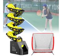 Tennis Ball Machine with Multiple Modes, 3.5 Sec Interval, 33-Ball Capacity, 10H Battery, Remote Control, Height Adjustable Tennis Trainer