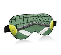 Tennis Ball Near The Net Green Eye Masks Cover Blocks Light Sleep Mask Shade Cover Blindfold Relaxing Eyeshade Cover with Adjustable Head Strap for Men Women Kids