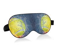 Tennis Ball on Fire and Water with Lightenings Eye Masks Cover Blocks Light Sleep Mask Shade Cover Blindfold Relaxing Eyeshade Cover with Adjustable Head Strap for Men Women Kids