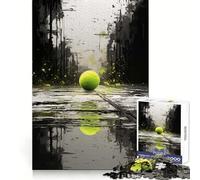 Tennis Ball Reflection Jigsaw Puzzles for Adults1000 Pieces Think Smart Toy Family Bond Accurate Cut Seasonal Gift (38x26cm)
