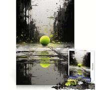 Tennis Ball Reflection Teenagers Puzzles 1000 Piece Jigsaws Boost Recall Relax Time Accurate Edge Amazing Present (38x52cm)