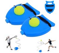 Tennis Ball Training Baseboard | Tennis Trainer Rebound Ball with String for Solo Practice,Portable Self-Training Tenni-s Equipment with Fillable Weighted Base for Beginners,Kids&Adults (Blue 2, 2Pcs)