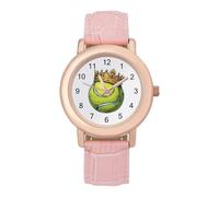 Tennis Ball with Crowned Funny Women's Wrist Watch with Leather Strap