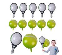 Tennis Balloons - 12 Piece Foil Sports Balloon Pack, Durable Racket Set and Ball Design | Vibrant Party Supplies for Tennis Birthdays, Sports Celebrations