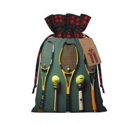Tennis balls and rackets Two Color Drawstring Gift Bag S Beautiful Convenient Suitable For Christmas Birthdays