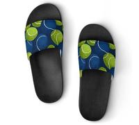 Tennis Balls Art Pattern Unisex Slippers Bath Pool Shower Slide Indoor House Slipper Outdoor Shoes Sandal