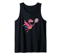 Tennis Bird Hero Flamingo with Racket and Cape Tank Top