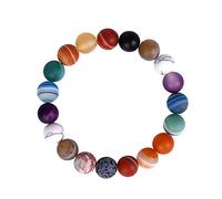 Tennis Bracelet 1 Pack Solar System Bracelet 7 Chakras Natural Stone Bracelets For Women Men Stress Yoga Beads Elastic Bangle