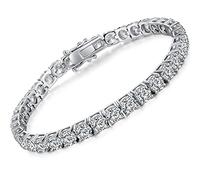 Tennis Bracelet,Bracelets for Women,Crystal Cubic Zirconia Tennis Bracelet,Eternity Bracelet for Women,Rhodium Plated 925 Sterling Silver CZ Classic Tennis Bracelet for Women Girls,Anniversary
