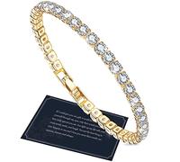 Tennis Bracelet,Women Bracelet,Gold Bracelet,Crystal Bracelet,5A Cubic Zircon Bracelet,Bracelets for Women,Gold-plated Bracelet,Womens Bracelet,Friend Bracelet,Women Gift for Her,17cm,Gold