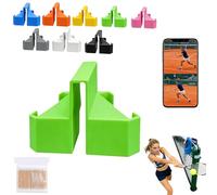 Tennis Camera Mount,Dual Perspective Tennis Camera Holder,Tennis Net Camera Mounts For Match Analysis Recording Training Coaching,Clip-On Shot Mounts,Phone Holder With Strong Clip (Green)