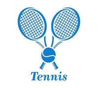 Tennis Club Logo Wall Sticker Gym Sports Interior Decoration Tennis Ball Vinyl Wall Decal Removable Tennis Rackets Sticker Large - 67x78cm