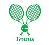 Tennis Club Logo Wall Sticker Gym Sports Interior Decoration Tennis Ball Vinyl Wall Decal Removable Tennis Rackets Sticker Large - 67x78cm