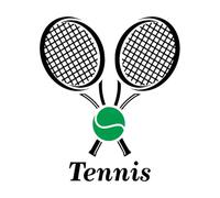 Tennis Club Logo Wall Sticker Sports Interior Decoration Tennis Ball Vinyl Wall Tennis Rackets Sticker-S-42x49cm-Black