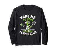 Tennis Club Player Alien UFO Abduction Spaceship Long Sleeve T-Shirt