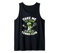 Tennis Club Player Alien UFO Abduction Spaceship Tank Top