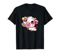 Tennis Cow Cute Kawaii Player with Racket T-Shirt