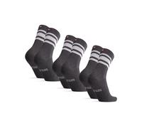 DANISH ENDURANCE Tennis Crew Socks, Cotton Sports Socks, Cushioned for the Gym, for Men & Women, 3 or 6 Pack, Grey-White, 43-47