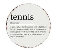 Tennis Decorative Metal Signs Outdoor Funny Novelty Patio Signs Funny Quotes & Sayings Room Decor for Men Metal Plaque for Lounge House Terrace 12x12 Inch Round