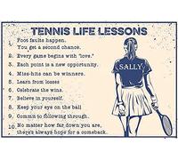 Tennis Life Lessons Vintage Novelty Funny Home Gift Bathroom Bar Pub Man Cave Bedroom Parlor Restaurant Store Garage Retro Animal Posters Plaque Mural Metal Tin Sign Wall Decor 8x12 Inch
