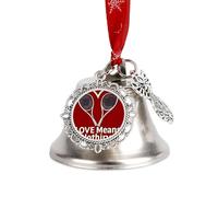 Tennis Lover Love Means Nothing Christmas Bell Hanging Ornamen Decorative Holiday Pendant for Xmas Tree Home Door