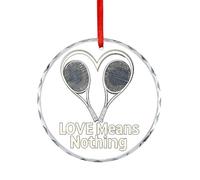 Tennis Lover Love Means Nothing Christmas Ornament Round Crystal Glass Xmas Tree Hanging Decor for Home Holiday