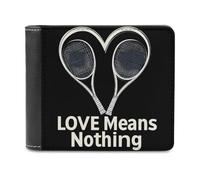 Tennis Lover Love Means Nothing Men's Leather Wallet Bifold Purse Card Holder Slim Money Clip Single-Sided Print