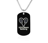 Tennis Lover Love Means Nothing Women's Pendant Necklace for Men Silver Chain Customizable Jewelry Dog Tag Necklaces