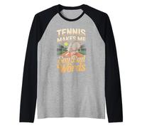 Tennis Makes Me Say Bad Words Player Humor Raglan Baseball Tee