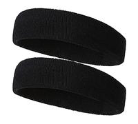 Tennis Mute Funny Women Absorbent Sweat-Wicking Sports Cotton Thick Pile Fabric Wweat Proof Belt Silk Headband (Black, One Size)