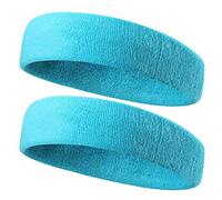 Tennis Mute Funny Women Absorbent Sweat-Wicking Sports Cotton Thick Pile Fabric Wweat Proof Belt Silk Headband (Light Blue, One Size)