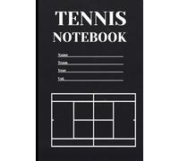 Tennis Notebook/ Journal: One page featuring a detailed tennis court map for strategic planning and analysis, and another dedicated to note-taking and reflection