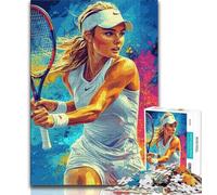 Tennis Player 1000 Piece Jigsaw Puzzles for Adults & Teens,Fun Games Every Piece Is Unique - Challenging Family Fun Game 38x26cm