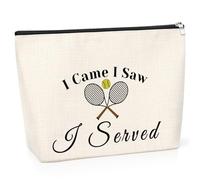 Tennis Player Gift Funny Tennis Makeup Bag Inspirational Gifts for Tennis Girls Tennis Lovers Graduation Christmas Birthday Presents for Her Friend Sister Tennis Themed Gift Travel Makeup Bag