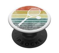 Tennis Player Gifts Retro Sunset Tennis Racquet Ball Coach PopSockets Adhesive PopGrip