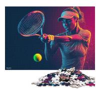 Tennis Player in Action Puzzle for Adults 500 Pieces Wood Puzzles Home Educational Games DIY Toys 500pcs (52x38cm)