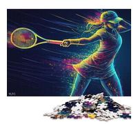Tennis Player in Motion Puzzles 500 Pieces Wooden Puzzles Puzzles for Adults for Adults& Teenagers Age 12 Years Up 500pcs (52x38cm)