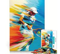 Tennis Player in Motion Puzzles for Adults 1000 Pieces Brain Challenge Toy Calm Mind Clear Cut Art Collection Piece (50x75cm)