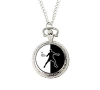 Tennis Player Pocket Watch Gift for Men | Sports Lover Keepsake | Silver Colour Chain with Gift Box | Tennis Coach & Player Present
