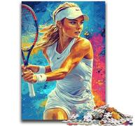 Tennis Player Puzzles for Teenagers 1000 Pieces,Help The Brain Exercise Addictive Toys to Cultivate Patience Suitable for Couples (50x75cm)