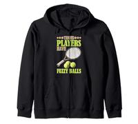 Tennis Players Have Fuzzy Balls Court Sports Zip Hoodie